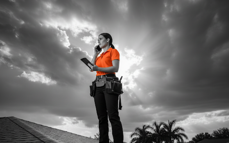 Storm roof damage inspection in Tampa where a roof replacement is required